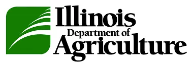A black and white image of the illinois department of agriculture logo.