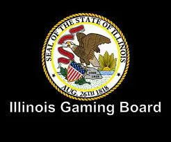 A black and white picture of the illinois gaming board.
