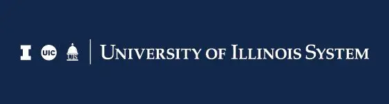 A blue banner with the university of illinois logo.